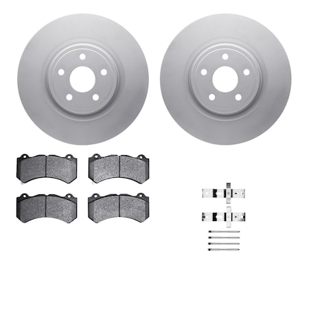 Dynamic Friction Co DFC GEOSPEC Coated Rotors with 5000 Brake Pads - Ceramic and Hardware 4512-42058