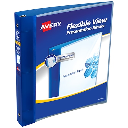 Avery Flexible View 3 Ring Binder, 1 in Round 17675