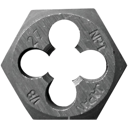 Century Drill & Tool 1/8-27 NPT 1'' Across Flats Hexagon Pipe Die 96301