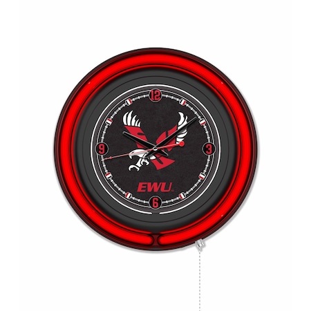 Holland Bar Stool Eastern Washington University 15 Double Neon Wall Clock Clk15BK