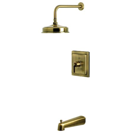 Kingston Brass Single-Handle Pressure Balanced Tub and Shower Faucet, Antique Brass KB5893NDL