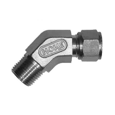 Gyrolok 45 degrees Male Elbow: LMF 1/2in T x 1/2in NPT 316SS Construction 8LMF8316