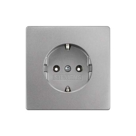 Siemens DELTA style, platinum metallic SCHUKO socket outlet 10/16 A 250 V cover plate 5UB1853-1