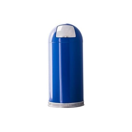 Witt Industries Blue Dometop Receptacle with Push Door 15DTBL