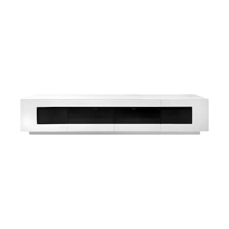 Homeroots 79in White Enclosed Storage TV Stand 473289