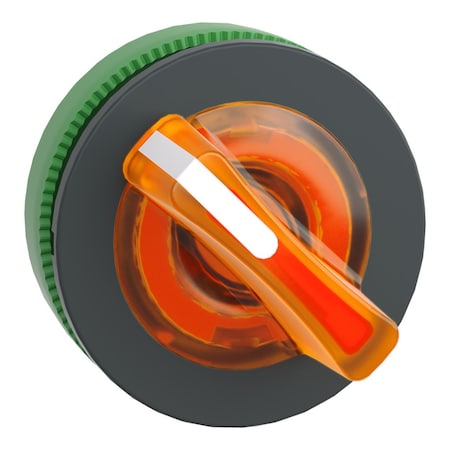 Schneider Electric Head for illuminated selector switch, Harmony XB5, plastic, orange handle, universal LED, 2 positions, stay put ZB5FK1253