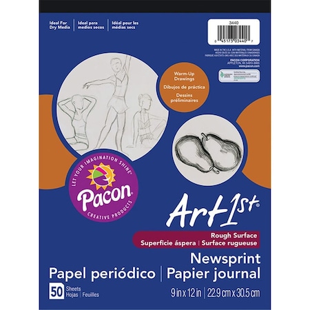 Pacon Pacon Art 1st Newsprint Pad, 9 x 12 in. - 50 Sheets Per Pack - 12 Each PAC3440-12