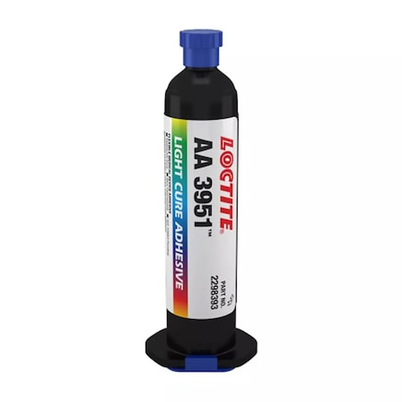 Loctite UV Curable Adhesive, AA 3951 Series, Translucent, 0.85 oz., Syringe, Not Applicable Mix Ratio 2298393