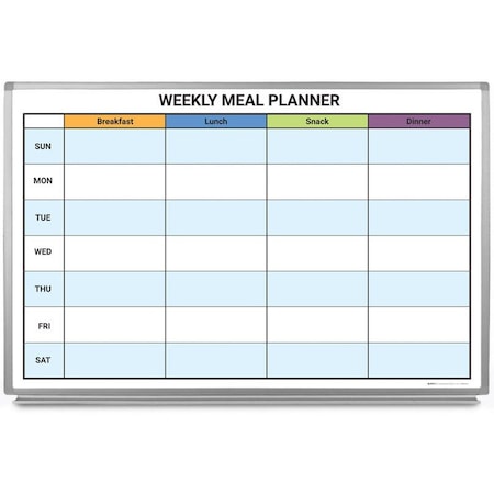 Creative Safety Supply Weekly Meal Planner Whiteboard, 60in x 40in WB10128-60
