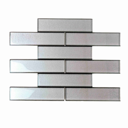 Apollo Tile Gray 11.8 in x 11.8 in Glass Glossy Floor and Wall Mosaic Tile 4.83 sqft/case, 5PK APLC8806A