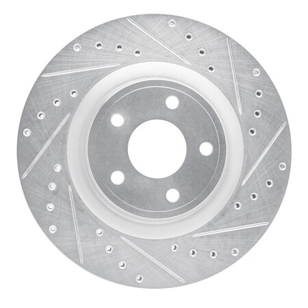 Dynamic Friction Co DFC Brake Rotor - Drilled and Slotted - Silver 631-47037R
