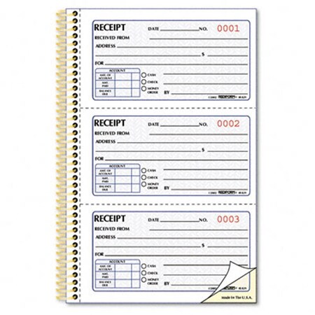 Rediform Receipt  2-3/4 x 5  Carbonless Duplicate  225 Sets/Book RE32741