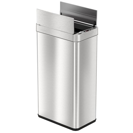 Hls Commercial 18 gal Rectangular Indoor Metal Can, Silver, Touchless Sensor Lid, Stainless Steel, 10.4 in HLS18WRSL
