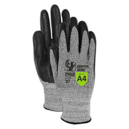 Magid Griffin Gear 13-Gauge DuraBlend Foam Nitrile Coated Work Glove, Cut Level A4, Size 10 GPD45610
