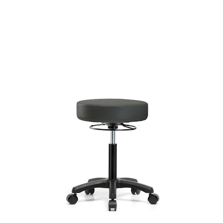 Blue Ridge Ergonomics Med Bench Mini-Stool, Vinyl, Casters, Gry BR-VMBMS-RG-RC-8605
