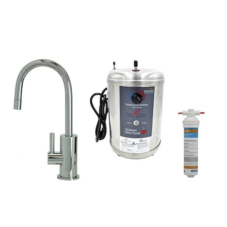 Mountain Plumbing Hot Water Faucet and Little Gourmet Premium Tank in Black MT1840DIY-NL/BL