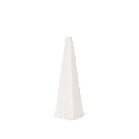 Homeroots 13" White Marble Obelisk Tabletop Sculpture 608699