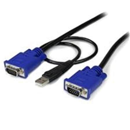 Dynamicfunction 10 ft. Ultra Thin USB VGA 2 in 1 KVM Cable - Black - 10 ft. DY3323652