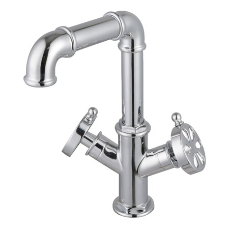 Kingston Brass Two-Handle Single-Hole Bathroom Faucet with Push Pop-Up Drain, Polished Chrome LS6301RX