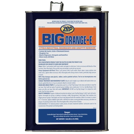 Zep Degreaser, 1 Gal Pail, Liquid, Orange, 4 PK 48524