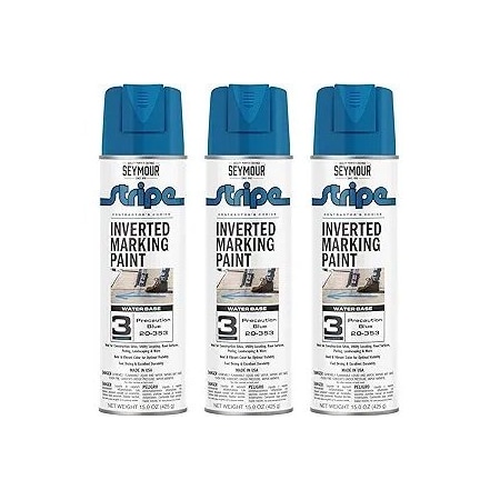 Seymour Midwest Stripe 3-Series Inverted Ground Marking Paint, Precaution Blue net 15oz., 3PK 20353-3