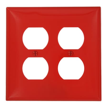 Leviton Receptacle Wallplate, Midway Size, Gang 2, Red PJ82-R