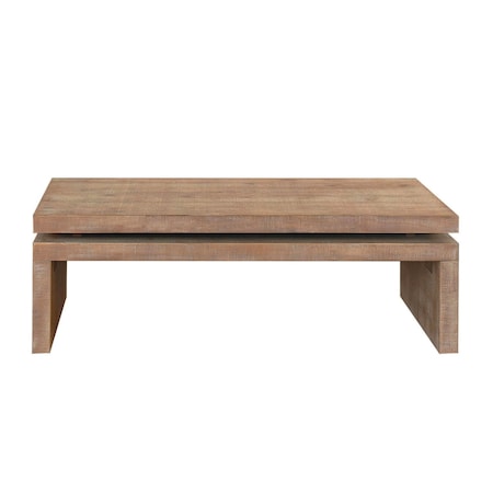 Homeroots 48" Natural Wood Distressed Floating Frame Coffee Table 694840