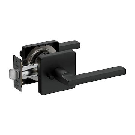 Schlage Grade 2 Bath/Bedroom Privacy Tubular Lock, Non-Keyed, Latitude Lever, D Rose, Matte Black Finish PT40 LATD 622