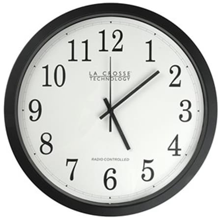 La Crosse Technology Analog Automic Clock- Black Frame- 14in. 250 1769
