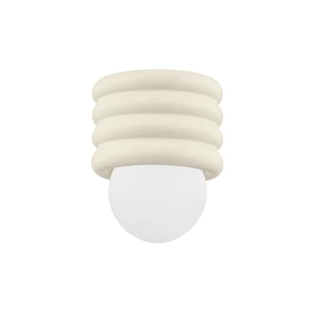 Mitzi Eny Lee Parker X Bibi 1 Light Flush Mount 4.75 In. Aged Brass/Ceramic Antique Ivory H691501-AGB/CAI