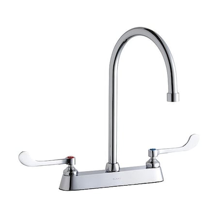 Elkay Handle-Operated Faucet, Manual, Gooseneck LK810GN08T6