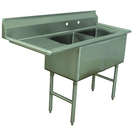 Advance Tabco Fabricated Sink 2-compartment 18 in. left drainboard FC-2-2030-18L