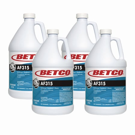 Betco AF315 Disinfectant Cleaner, Citrus Floral Scent, 1 gal Bottle, 4PK 3150400