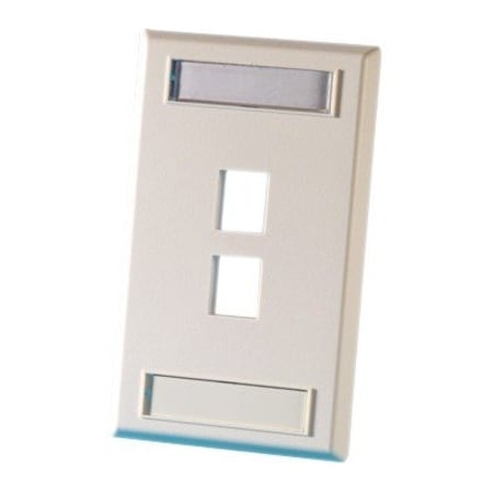 Ortronics 2-PORT FLUSH MOUNT UNLOADED, SINGLEGANG PLASTIC FACEPLATE KSFP2-88