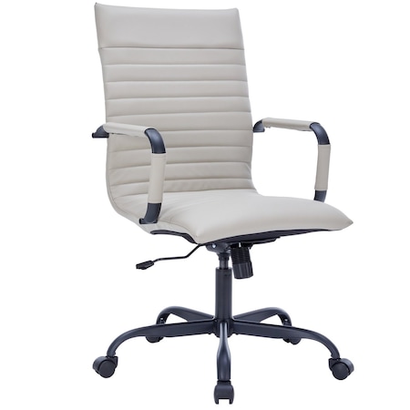 Leisuremod Harris High-Back Faux Leather Swivel Office Chair, Iron Frame HOTBL19TL