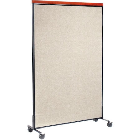 Global Industrial Interion Mobile Deluxe Office Partition Panel, 48-1/4"W x 100-1/2"H, Tan 695793MTN