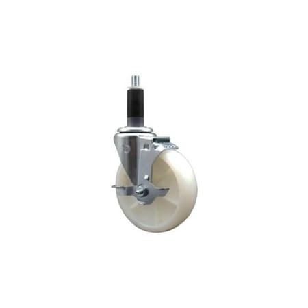 Service Caster 5'' Nylon Swivel 1-1/8'' Expanding Stem Caster with Brake SCC-EX20S514-NYS-TLB-118