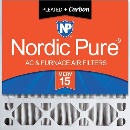 Nordic Pure 20x20x5 Plus Carbon Pleated Air Filter, High Capacity, MERV 15 20x20x5HM15+C-1