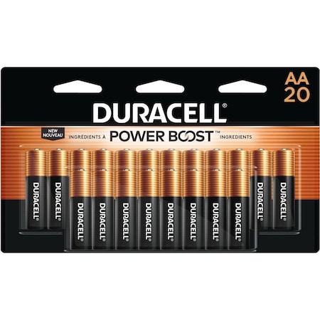 Duracell Alkaline Battery, AA 1.5V DC 20 PK MN1500B20