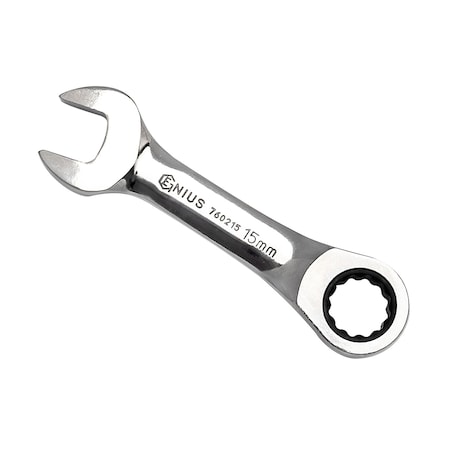 Genius Tools 15 mm Subby High-Polish Gear Wrench 760215