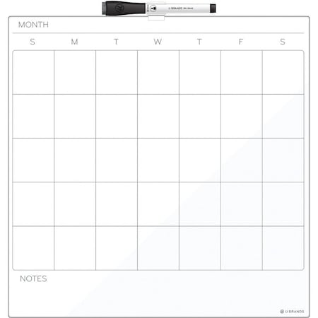 U Brands Magnetic Dry Erase Calendar Board, White UBR461U0004