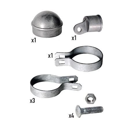 Midwest Air Technologies YardGard Galvanized Silver Aluminum Chain Link Fence End/Gate Post Kit 664460