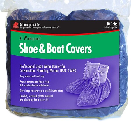 Gorilla Glue X-Large Buffalo 68403 Blue Shoe Covers Waterproof Shoe and Boot Covers, 10-Pair 7500102