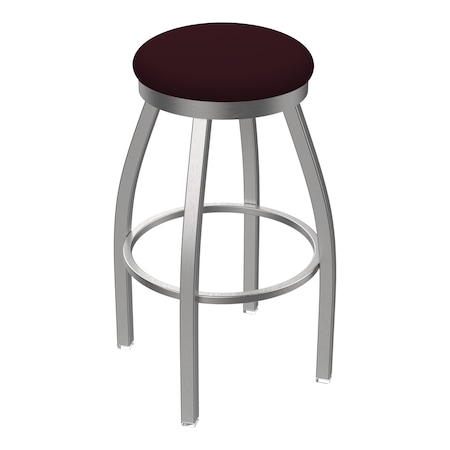 Holland Bar Stool Co 802 Misha Stainless Steel 36in Swivel Bar Stool with Canter Bordeaux Seat 80236SS005