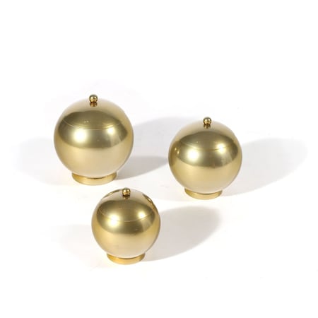 Homeroots Set of Three Gold Metal Decorative Lidded Canisters, 3PK 574102