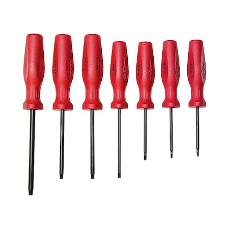 Mayhew Screwdriver Set, 7 pcs., Red, 8 in L 27031T