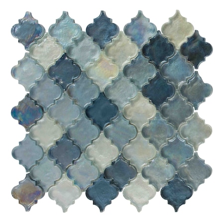 Andova Tiles SAMPLE-Grandio Baylee Blue 2-in. Arabesque Polished Glass Wall & Floor Mosaic Tile SAM-ANDGRA409