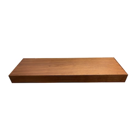 Pride Industrial 36in x 10in Floating Walnut Shelf with Three Brackets and Fasteners FSWALNUT36