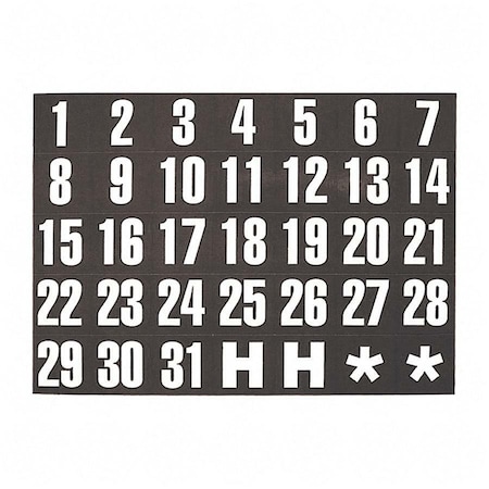 Magna Visual Magnetic Heading Numbers, 1 in.W x 1 in.H FH-37