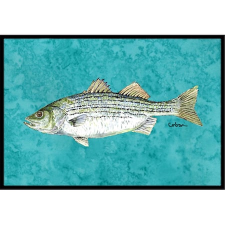 Carolines Treasures 8720JMAT Fish Striped Bass Indoor Or Outdoor Doormat, 24 x 36 in. 8720JMAT